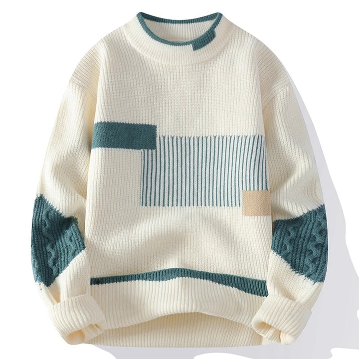 COMO | MAGLIONE PATCHWORK CON COLLO ALTO