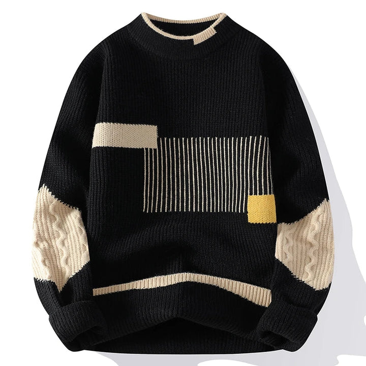 COMO | MAGLIONE PATCHWORK CON COLLO ALTO
