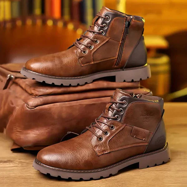 Jethro | Eleganti Stivaletti in Pelle Resistente con Lacci