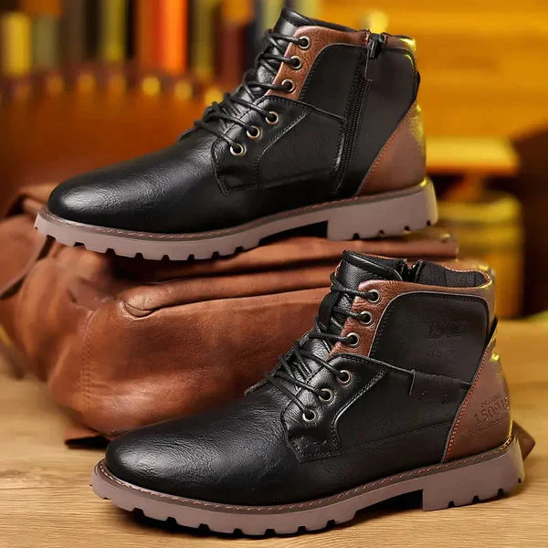 Jethro | Eleganti Stivaletti in Pelle Resistente con Lacci