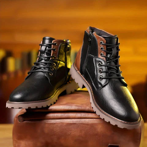 Jethro | Eleganti Stivaletti in Pelle Resistente con Lacci