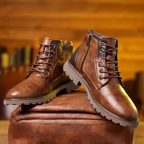 Jethro | Eleganti Stivaletti in Pelle Resistente con Lacci